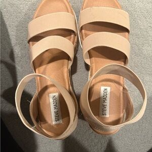 Steve Madden Women's Beige Strap Sandals